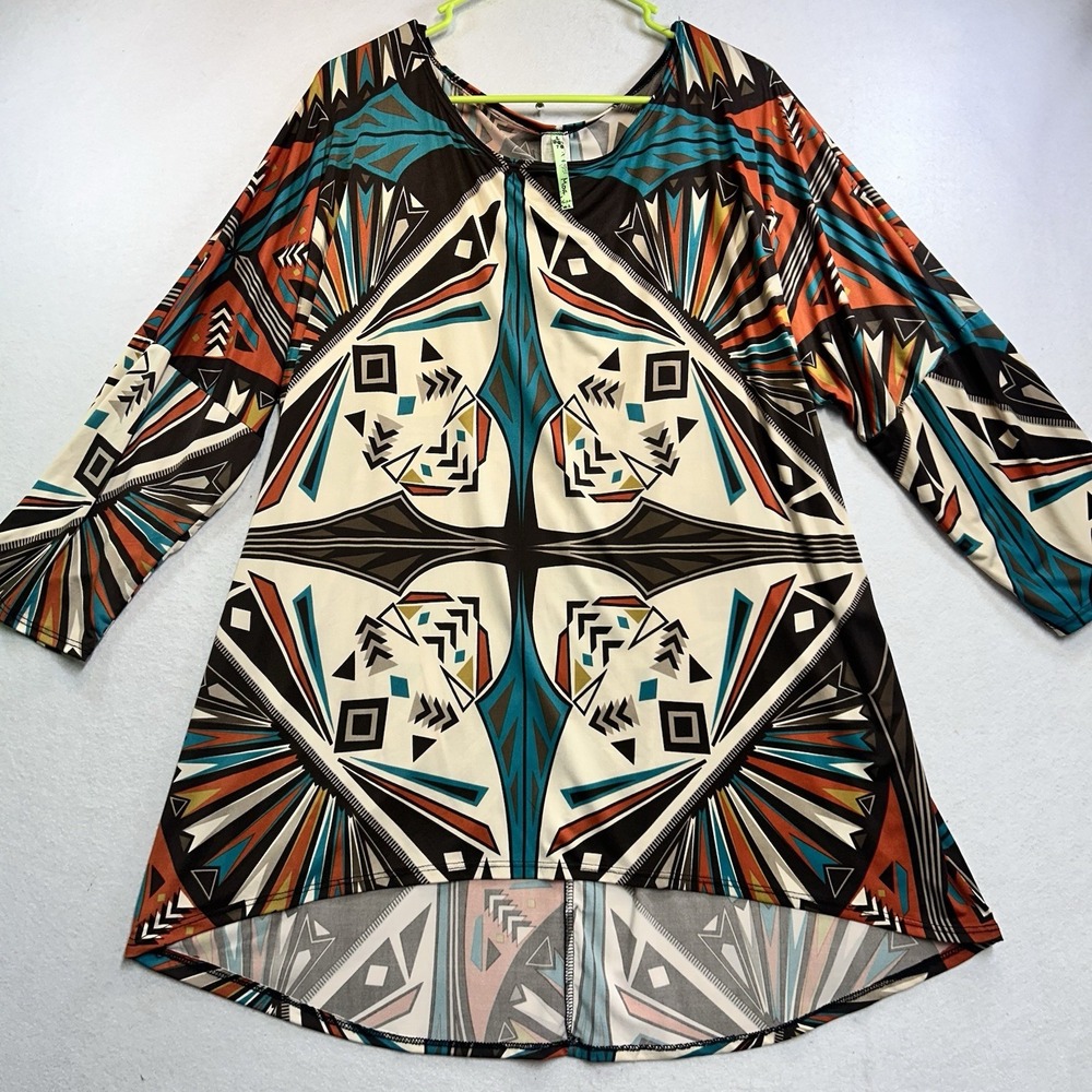 Moa 2XL Aztec Top 3/4 Sleeve Lightweight